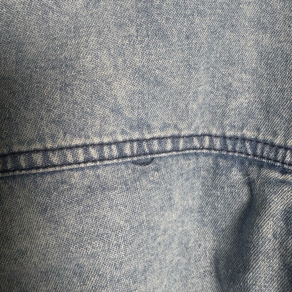 BIBI Western Pintuck Denim Jacket Y2K Acid Wash Cowgirl Cottagecore L - Picture 9 of 12